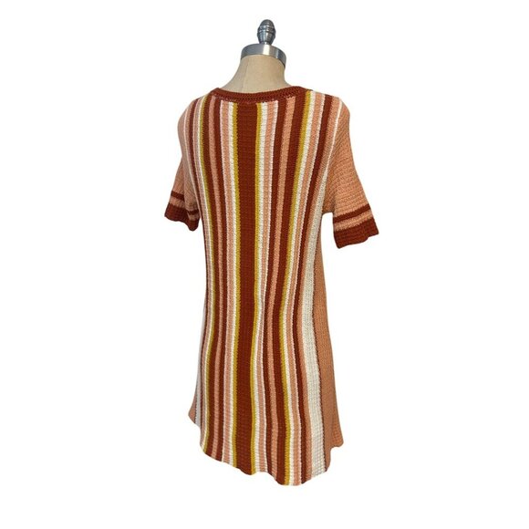 Free People Lollipop Lace Up Sweater Dress Sunset Combo Size Small - Picture 6 of 8